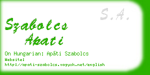 szabolcs apati business card
