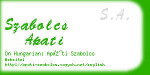 szabolcs apati business card